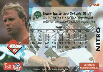 1995 Collector's Edge - Nitro 22K #148 Boomer Esiason Back