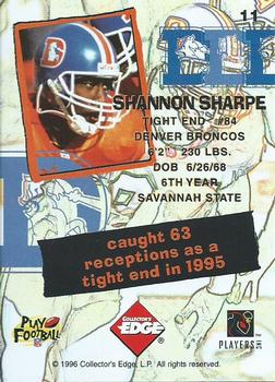 1995 Collector's Edge - Nitro #11 Shannon Sharpe Back