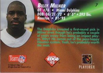1995 Collector's Edge - Rookies Black Label #7 Billy Milner Back