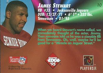1995 Collector's Edge - Rookies Black Label #10 James Stewart Back