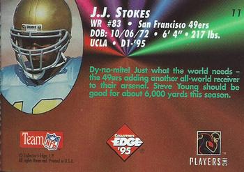 1995 Collector's Edge - Rookies Black Label #11 J.J. Stokes Back