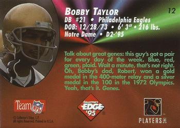 1995 Collector's Edge - Rookies Black Label #12 Bobby Taylor Back
