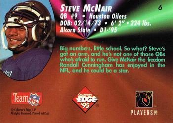 1995 Collector's Edge - Rookies Black Label 22K Gold #6 Steve McNair Back