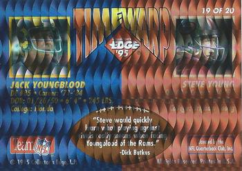 1995 Collector's Edge - TimeWarp 22K Gold #19 Steve Young / Jack Youngblood Back
