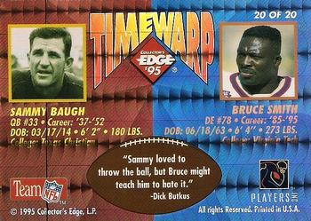 1995 Collector's Edge - TimeWarp 22K Gold #20 Bruce Smith / Sammy Baugh Back