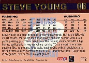 1994 Action Packed - Fantasy Forecast #FF2 Steve Young Back