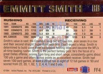 1994 Action Packed - Fantasy Forecast #FF4 Emmitt Smith Back