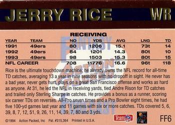 1994 Action Packed - Fantasy Forecast #FF6 Jerry Rice Back