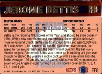 1994 Action Packed - Fantasy Forecast #FF8 Jerome Bettis Back