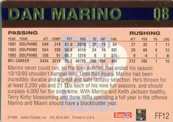 1994 Action Packed - Fantasy Forecast #FF12 Dan Marino Back