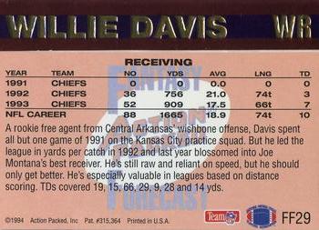 1994 Action Packed - Fantasy Forecast #FF29 Willie Davis Back