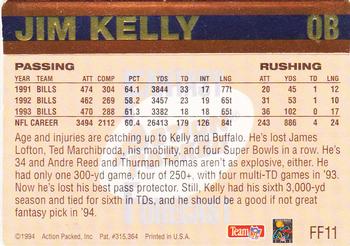 1994 Action Packed - Fantasy Forecast #FF11 Jim Kelly Back