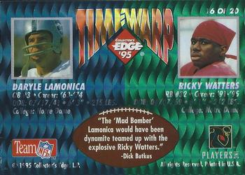 1995 Collector's Edge - TimeWarp Black Label #16 Ricky Watters / Daryle Lamonica Back