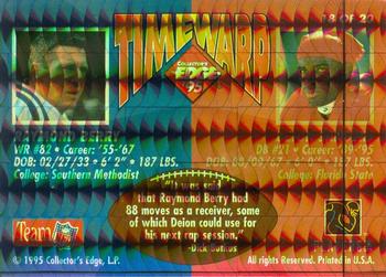 1995 Collector's Edge - TimeWarp Black Label #18 Deion Sanders / Raymond Berry Back