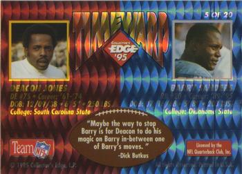 1995 Collector's Edge - TimeWarp Black Label 22K Gold #5 Barry Sanders / Deacon Jones Back