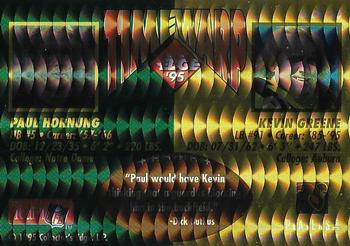 1995 Collector's Edge - TimeWarp Black Label 22K Gold #6 Kevin Greene / Paul Hornung Back