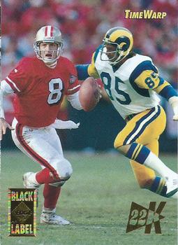 1995 Collector's Edge - TimeWarp Black Label 22K Gold #19 Steve Young / Jack Youngblood Front