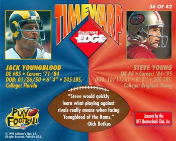 1995 Collector's Edge - TimeWarp Jumbos #34 Jack Youngblood / Steve Young Back