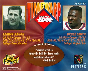 1995 Collector's Edge - TimeWarp Jumbos #36 Sammy Baugh / Bruce Smith Back
