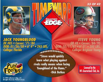 1995 Collector's Edge - TimeWarp Jumbos Autographs #33 Jack Youngblood / Steve Young Back