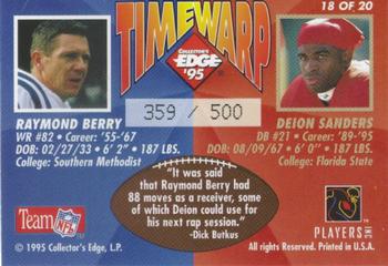 1995 Collector's Edge - TimeWarp Prisms #18 Deion Sanders / Raymond Berry Back