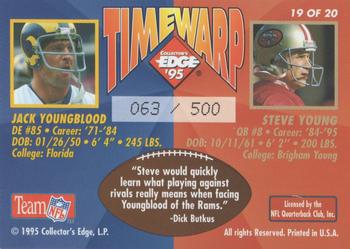 1995 Collector's Edge - TimeWarp Prisms #19 Steve Young / Jack Youngblood Back