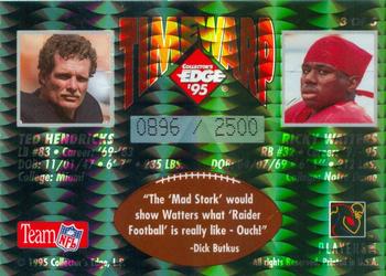 1995 Collector's Edge - TimeWarp Sunday Ticket Prisms #3 Ted Hendricks / Ricky Watters Back