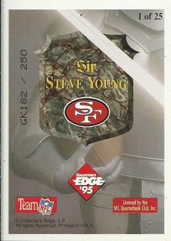 1995 Collector's Edge Excalibur - 22K Gold Shield Gold Prisms #1SW Steve Young Back
