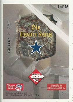 1995 Collector's Edge Excalibur - 22K Gold Shield Gold Prisms #1ST Emmitt Smith Back