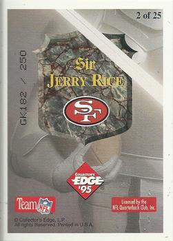 1995 Collector's Edge Excalibur - 22K Gold Shield Gold Prisms #2ST Jerry Rice Back
