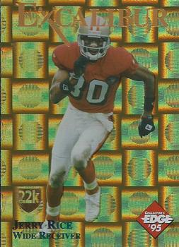1995 Collector's Edge Excalibur - 22K Gold Shield Gold Prisms #2ST Jerry Rice Front