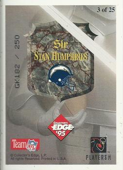 1995 Collector's Edge Excalibur - 22K Gold Shield Gold Prisms #3ST Stan Humphries Back