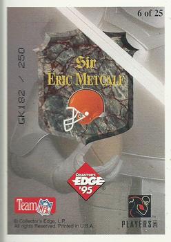 1995 Collector's Edge Excalibur - 22K Gold Shield Gold Prisms #6ST Eric Metcalf Back