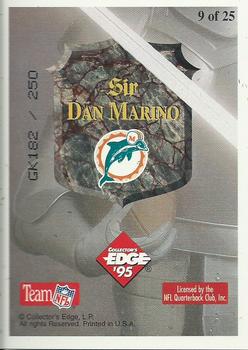 1995 Collector's Edge Excalibur - 22K Gold Shield Gold Prisms #9ST Dan Marino Back