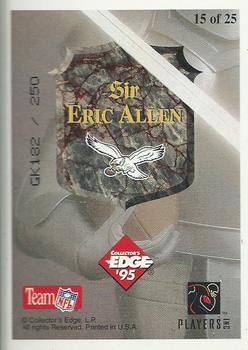 1995 Collector's Edge Excalibur - 22K Gold Shield Gold Prisms #15ST Eric Allen Back