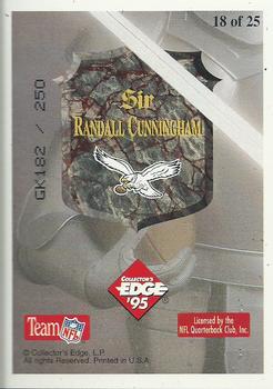 1995 Collector's Edge Excalibur - 22K Gold Shield Gold Prisms #18ST Randall Cunningham Back