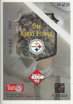 1995 Collector's Edge Excalibur - 22K Gold Shield Gold Prisms #19ST Barry Foster Back
