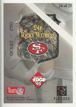 1995 Collector's Edge Excalibur - 22K Gold Shield Gold Prisms #24ST Ricky Watters Back