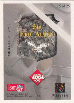 1995 Collector's Edge Excalibur - 22K Gold Shield Silver Prisms #15ST Eric Allen Back