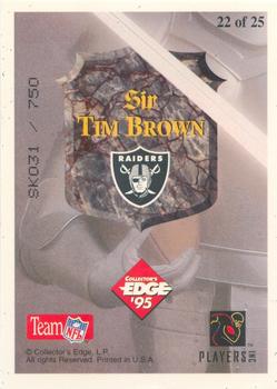 1995 Collector's Edge Excalibur - 22K Gold Shield Silver Prisms #22ST Tim Brown Back