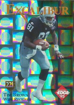 1995 Collector's Edge Excalibur - 22K Gold Shield Silver Prisms #22ST Tim Brown Front