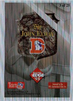 1995 Collector's Edge Excalibur - 22K Prism #3SW John Elway Back