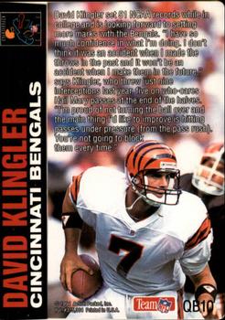 1994 Action Packed - Quarterback Club #QB10 David Klingler Back