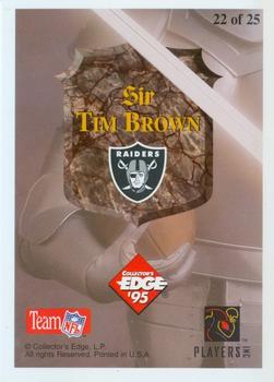 1995 Collector's Edge Excalibur - 22K Sword and Stone Bronze #22 Tim Brown Back