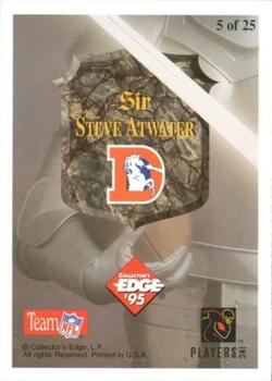 1995 Collector's Edge Excalibur - 22K Sword and Stone Silver #5 Steve Atwater Back