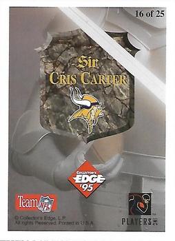 1995 Collector's Edge Excalibur - 22K Sword and Stone Silver #16 Cris Carter Back
