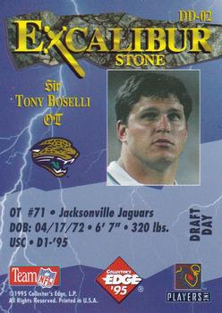 1995 Collector's Edge Excalibur - Draft Day Silver #DD-02 Tony Boselli Back