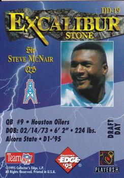 1995 Collector's Edge Excalibur - Draft Day Silver #DD-19 Steve McNair Back