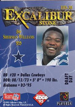 1995 Collector's Edge Excalibur - Draft Day Silver #DD-30 Sherman Williams Back