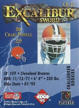 1995 Collector's Edge Excalibur - Challenger Rookies #CR-22 Craig Powell Back